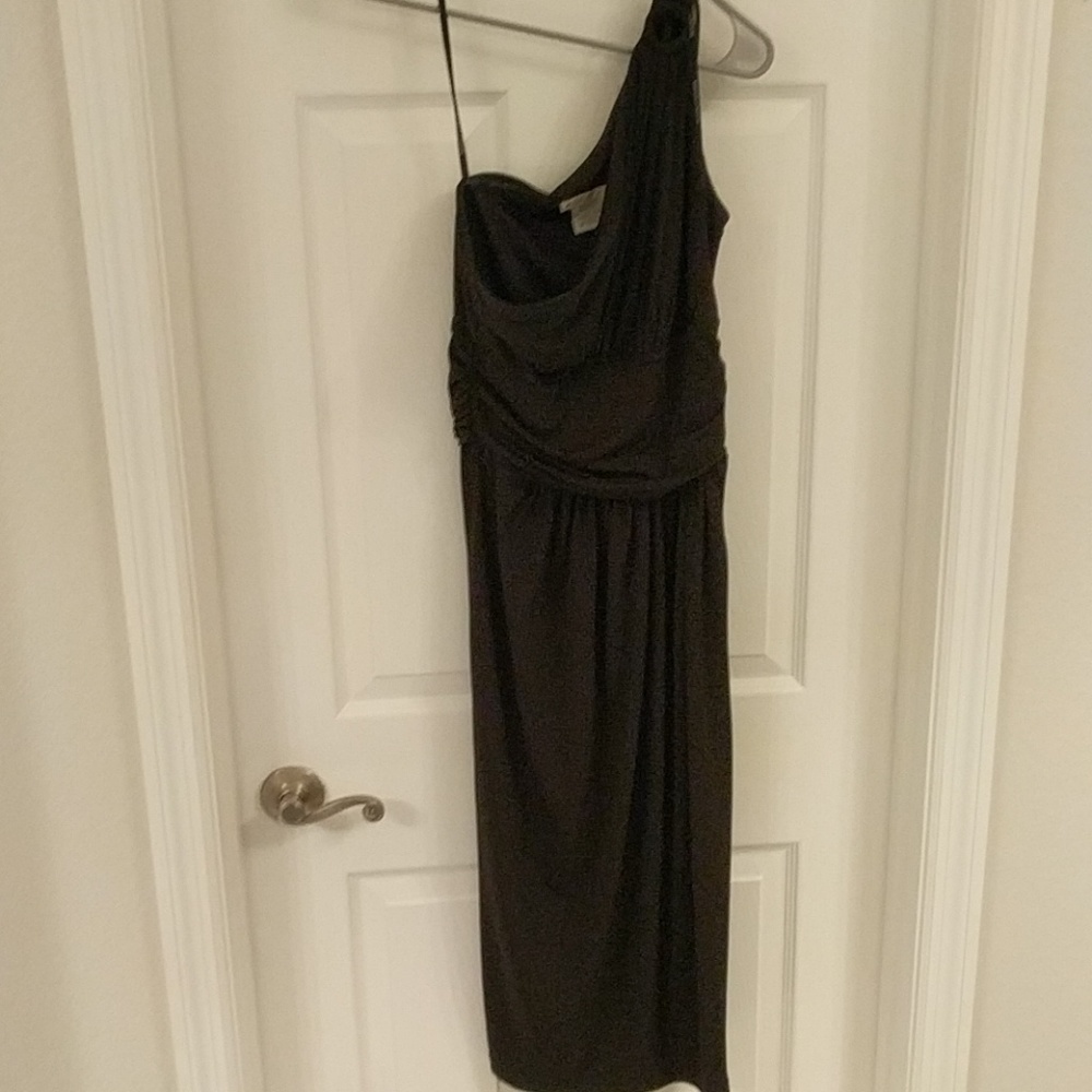 Maggy London black Greek style cocktail dress